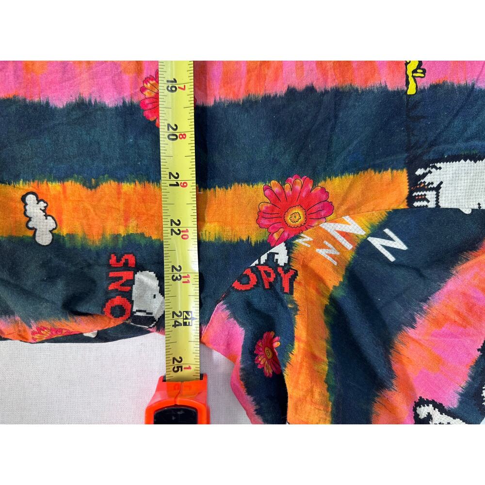 Ethnic Women's sz L SNOOPY Button Down Oversized Shirt Colorful Peanuts Cotton - Picture 10 of 13